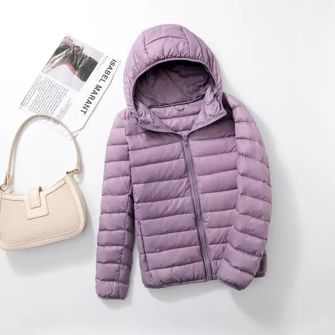 Women Hooded Puffer Jacket Plus Size Lightweight