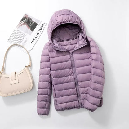 Women Hooded Puffer Jacket Plus Size Lightweight