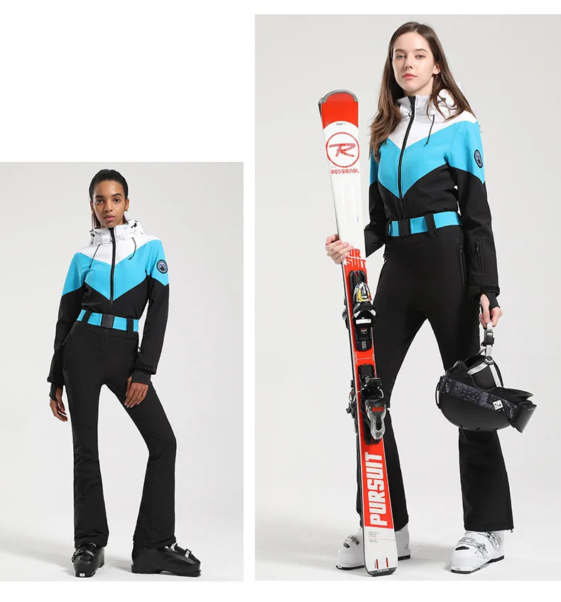Gsou Women's Winter Snow Jumpsuit Waterproof Ski Suit
