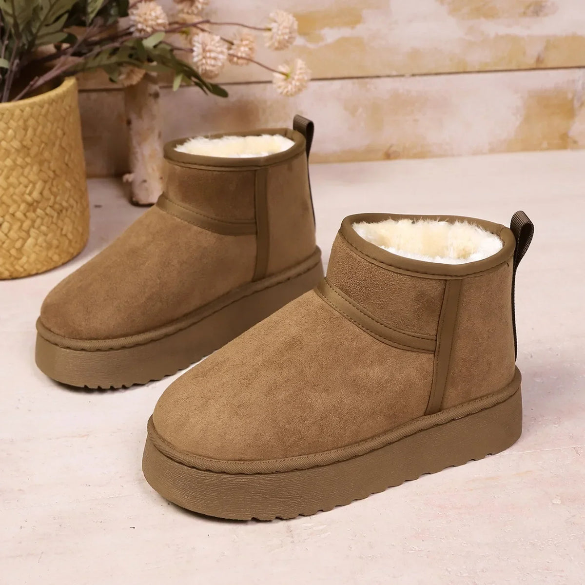 Sheepskin Wool Low-Cut Warm Comfortable Boots for Women
