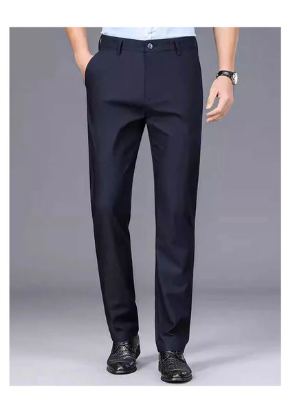 Black Stretch Smart Casual Men's Trousers