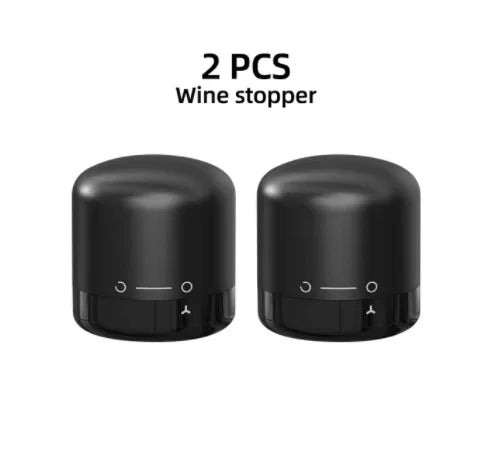 Red Wine Corks Champagne Bottle Stopper Set Black ABS Silicone