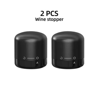 Red Wine Corks Champagne Bottle Stopper Set Black ABS Silicone