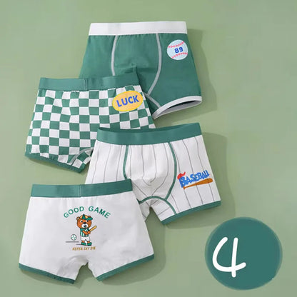 Cotton Boys Cartoon Boxers 4 Piece Set