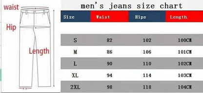 Men's Casual Straight Denim Jeans Blue Black S-3XL