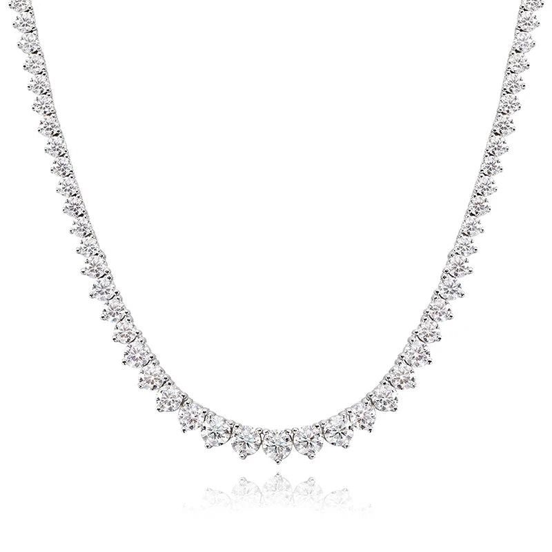 Moissanite Tennis Necklace in 925 Sterling Silver