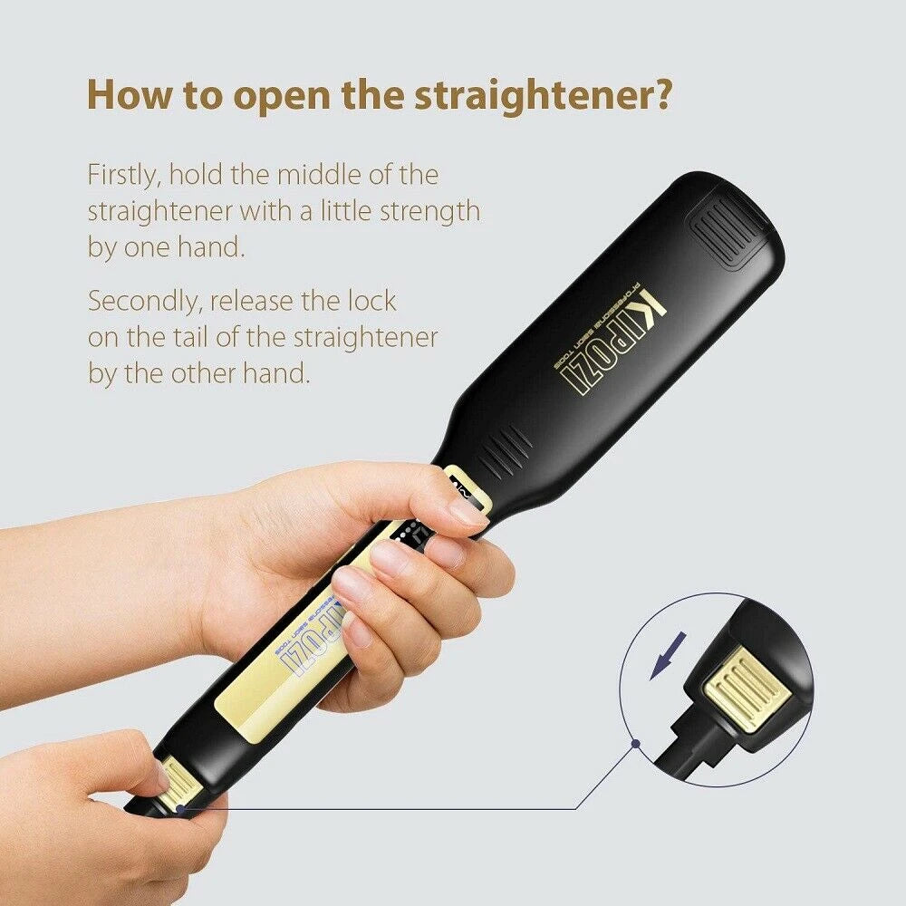 KIPOZI Titanium Flat Iron Hair Straightener with LCD Display