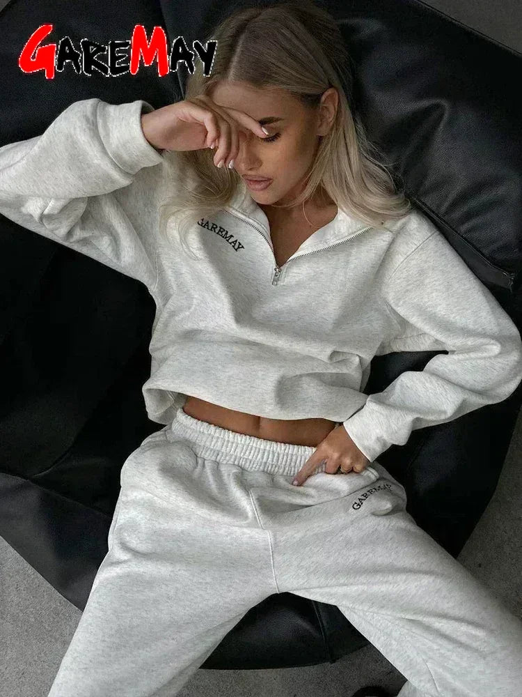 Cotton Pink Women's Tracksuit with Zipper