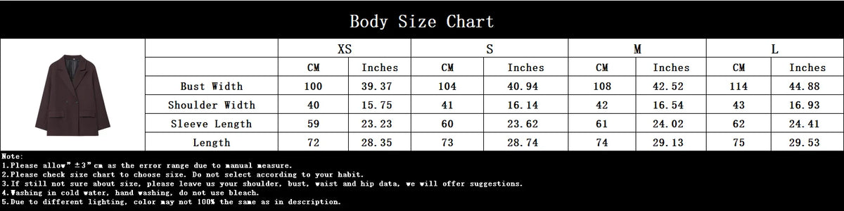 Elegant Double Breasted Blazer Coat for Women