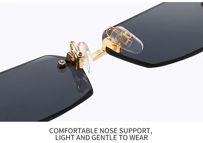 Rimless Square Sunglasses for Women and Men