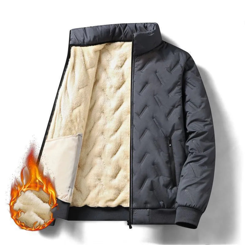 Men's Casual Lamb Fleece Zipper Jacket