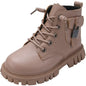 Girls PU Leather Ankle Boots with Anti-slip Sole