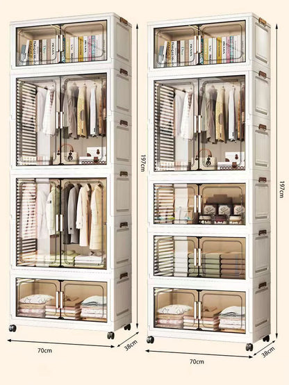 Multi-Layer Plastic Storage Cabinet for Home Use