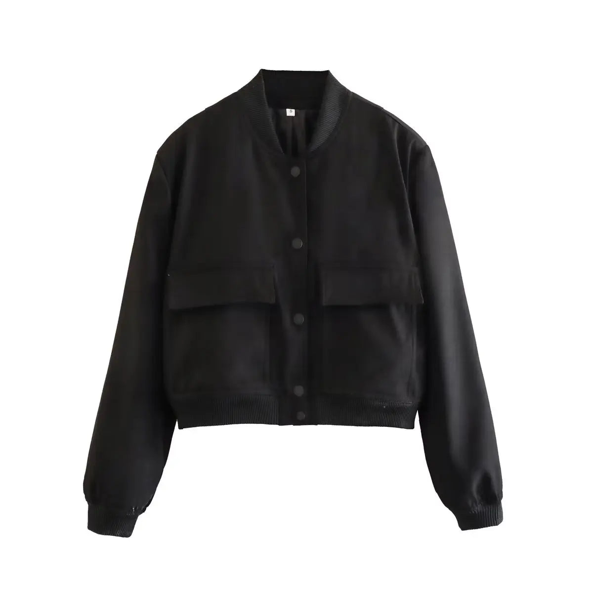 Willshela Women Solid V-Neck Bomber Jacket