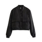 Willshela Women Solid V-Neck Bomber Jacket
