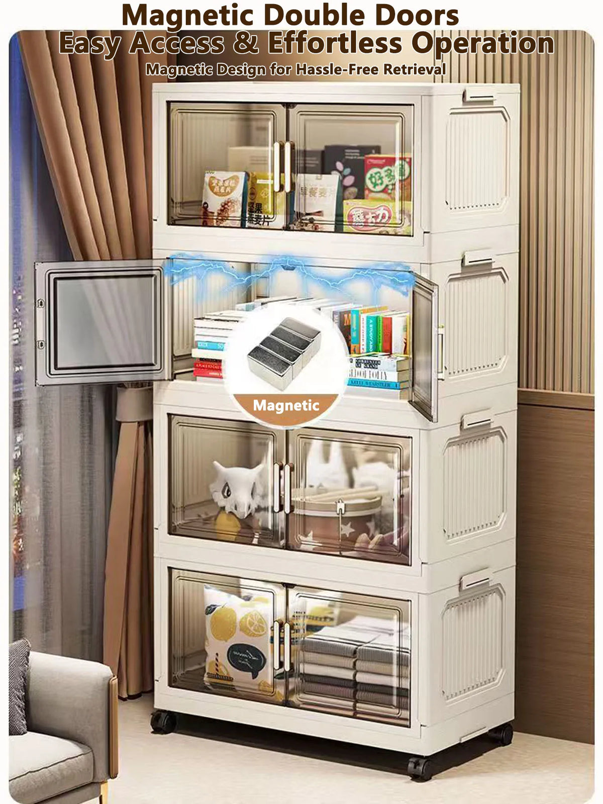 Large Capacity Plastic Folding Storage Cabinet