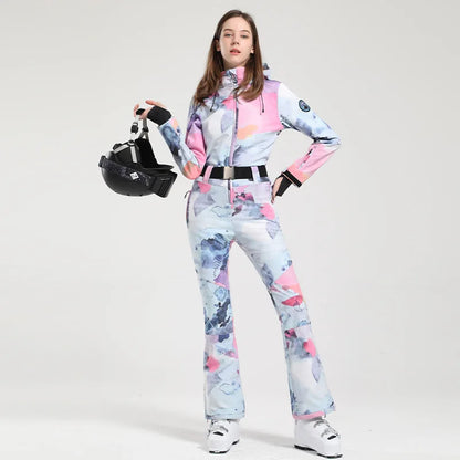 Gsou Women's Winter Snow Jumpsuit Waterproof Ski Suit