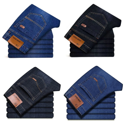 Men's Slim Fit Denim Jeans Casual Black Blue