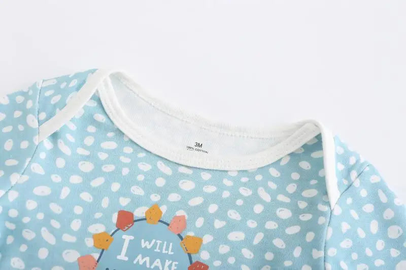 Kiddiezoom 3 Pcs Cotton Long Sleeve Baby Bodysuit