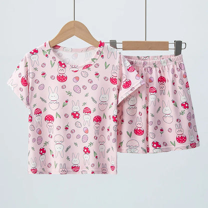 Children's Summer Short Sleeve Shorts Set