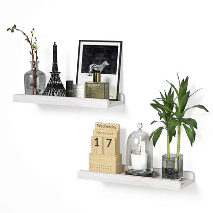 Wooden Floating Shelves Set of 2 Wall Mounted