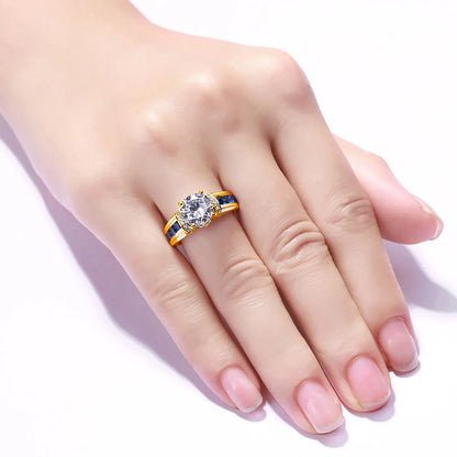 2ct Moissanite Diamond Ring for Women in Sterling Silver
