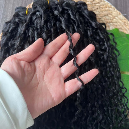 Brazilian Curly Human Hair Bundles Natural Color