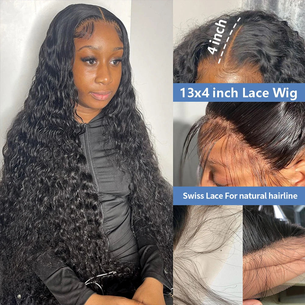 Kinky Curly 13x6 Lace Front Wig Human Hair Transparent Lace