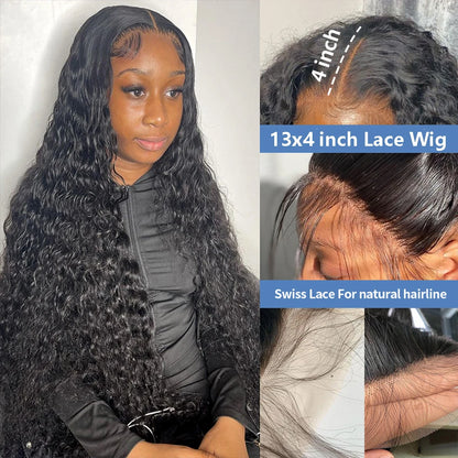Kinky Curly 13x6 Lace Front Wig Human Hair Transparent Lace