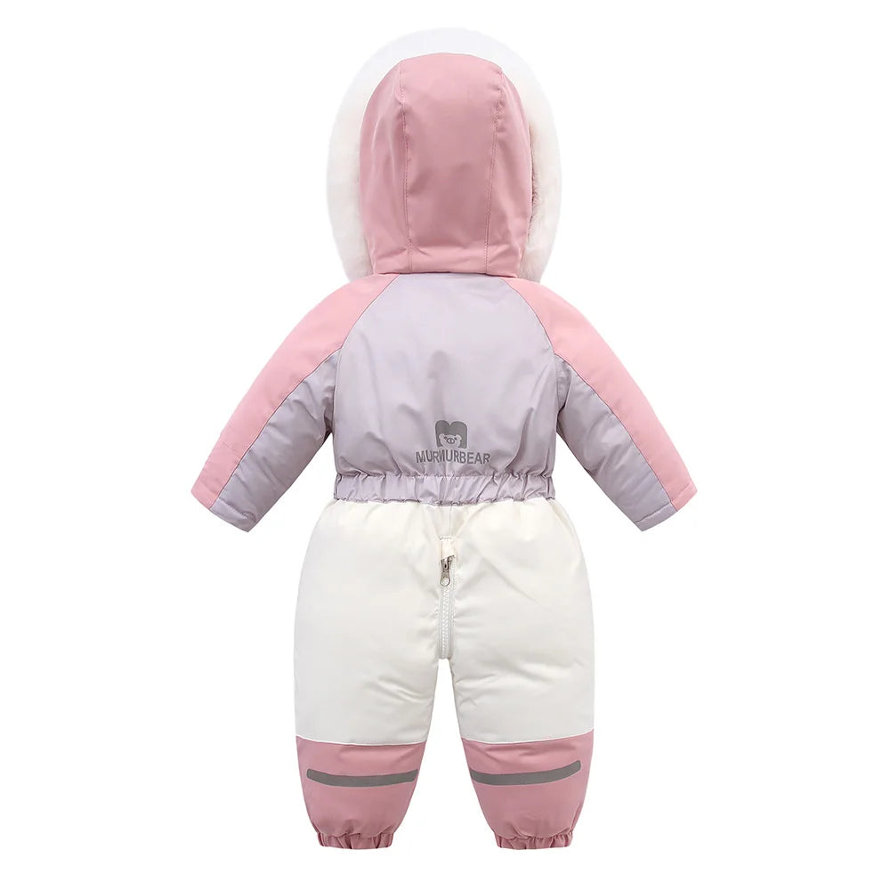 Children's Waterproof Hooded Ski Suit Jumpsuit
