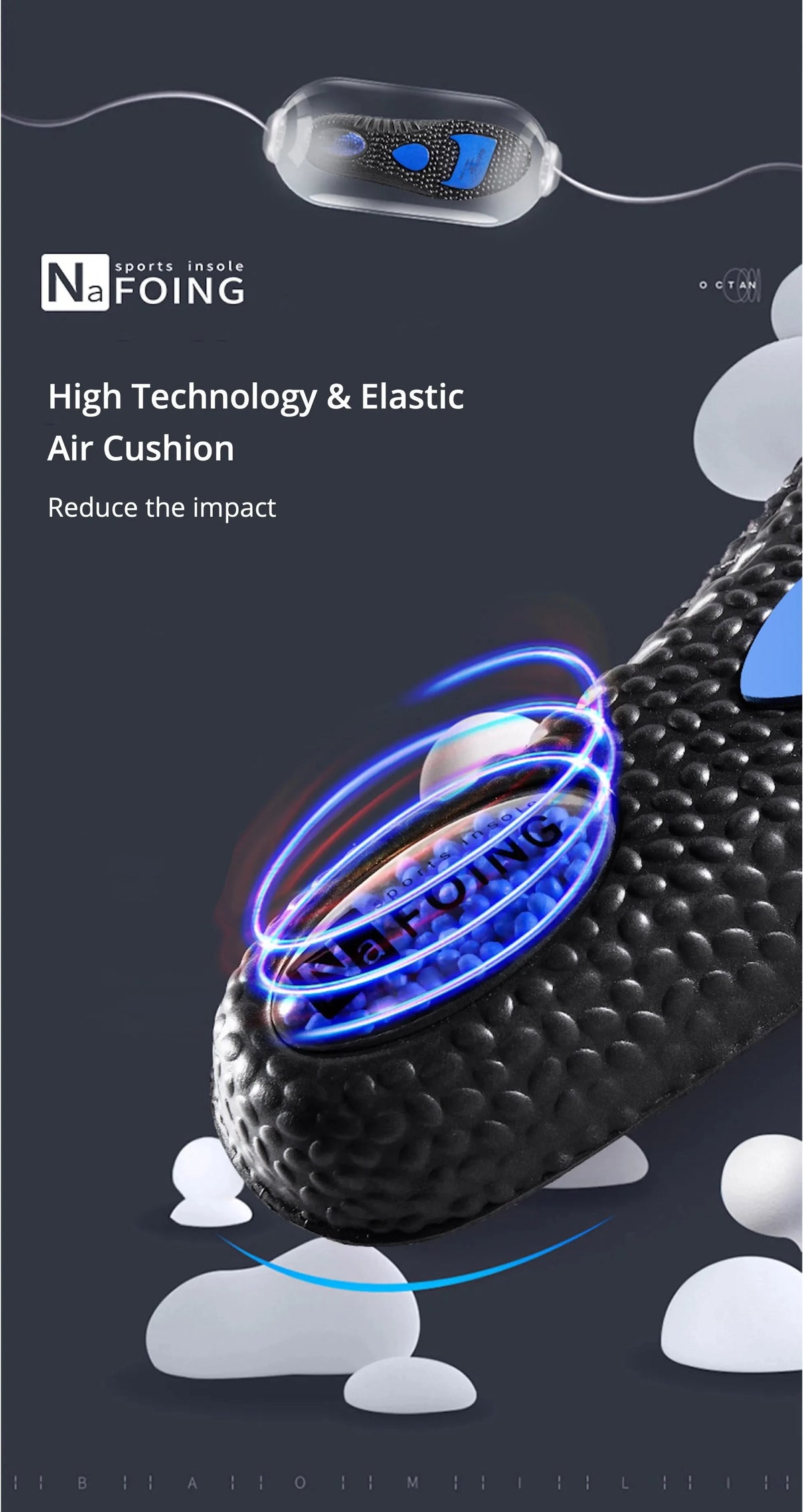 High Elastic EVA Shock Absorption Insoles for Running