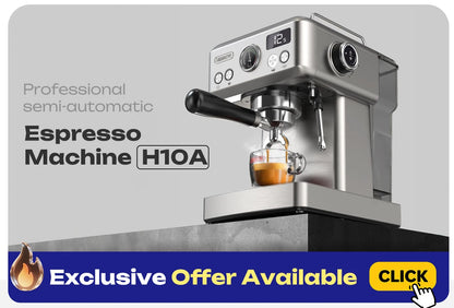HiBREW 20Bar Semi Automatic Espresso Machine Stainless Steel