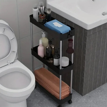 Multi-layer Metal Storage Trolley for Bathroom and Kitchen