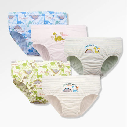 Cotton Dinosaur Cartoon Boys Briefs 3 Pcs Set
