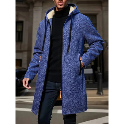 Men's Fleece Hooded Windbreaker Jacket