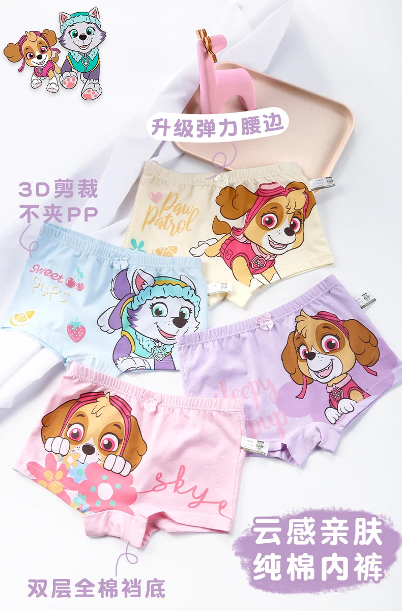 4PCS Paw Patrol Skye Cotton Girls Briefs