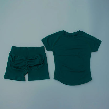 Seamless Yoga Top and Shorts Set for Women