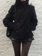 Women's Y2K Solid Color Turtleneck Coat
