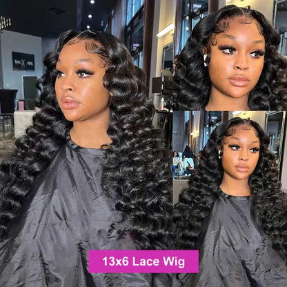 Curly Deep Wave Lace Front Wig Human Hair 200% Density