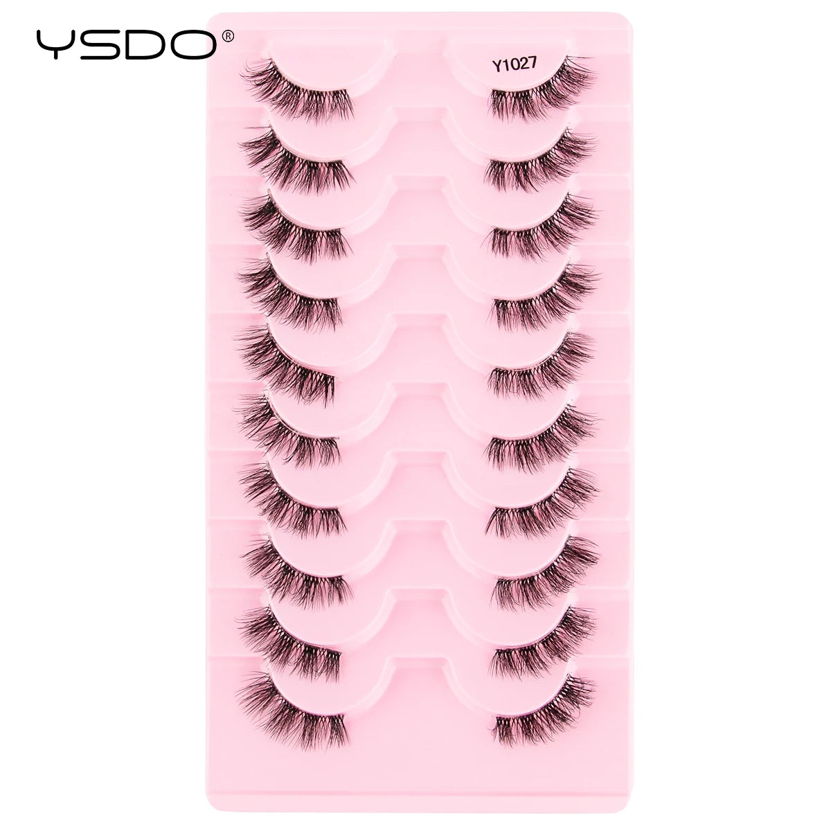 YSDO 5/10 Pairs Natural Soft Black Half Lashes