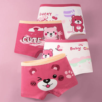 Summer Girl Cartoon Cotton Boyshorts Underwear Set