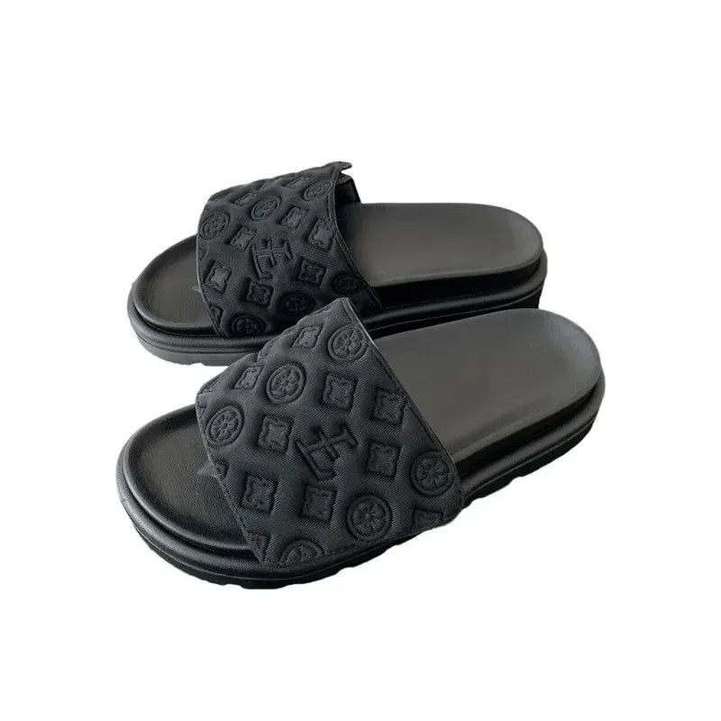 Ladies Canvas Flat Slippers Summer Sandals for Women