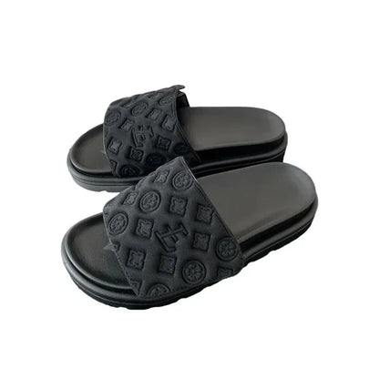 Ladies Canvas Flat Slippers Summer Sandals for Women