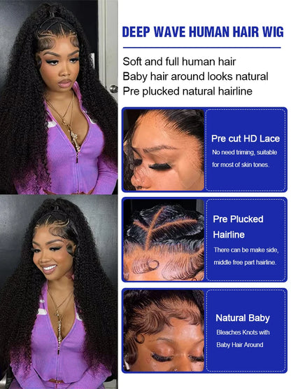 Jerry Curly 13x6 HD Lace Front Human Hair Wig 40 Inch