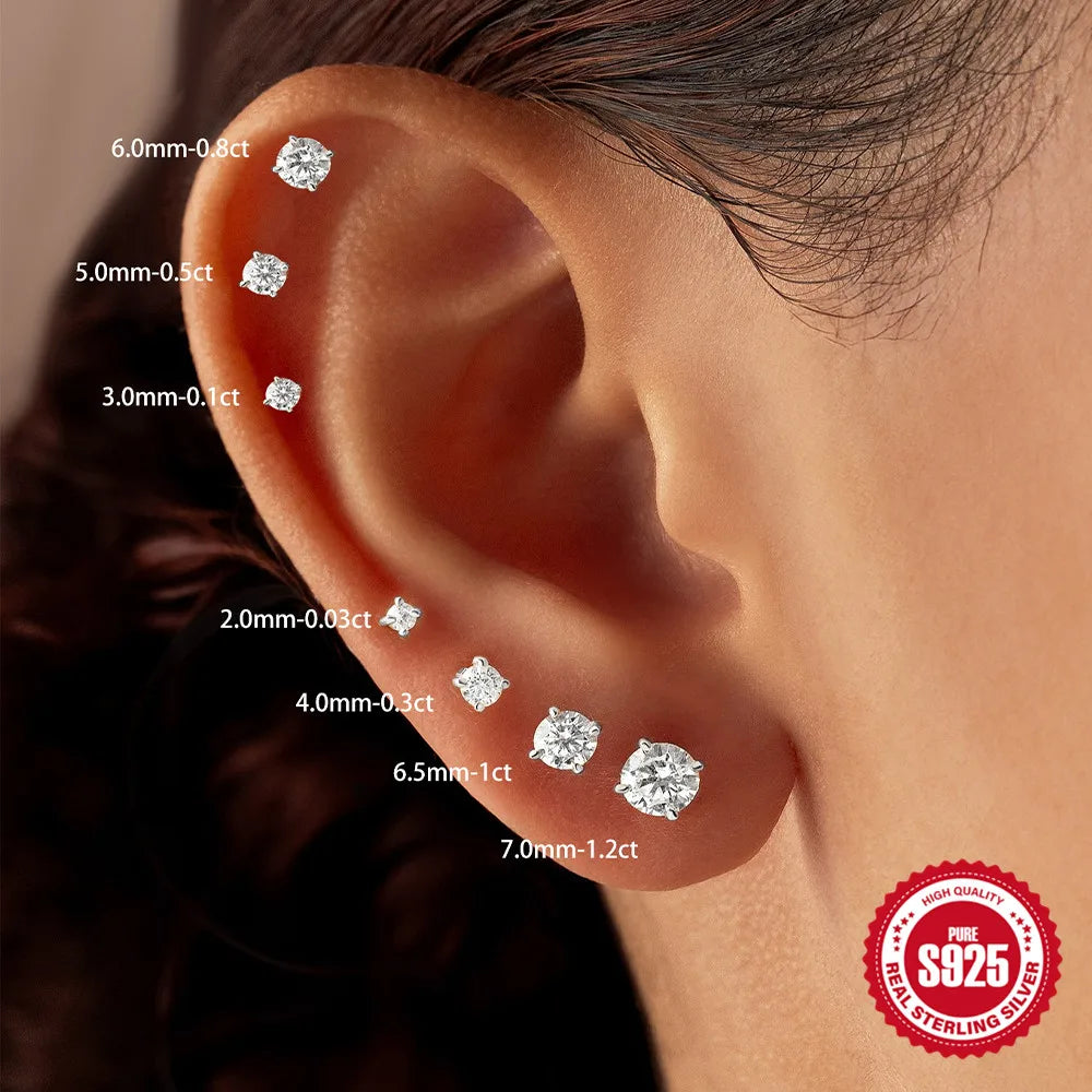 Canner Moissanite Stud Earrings 925 Sterling Silver