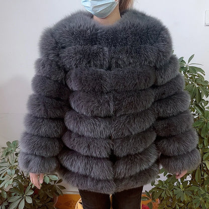 4in1 Real Fox Fur Coat for Women