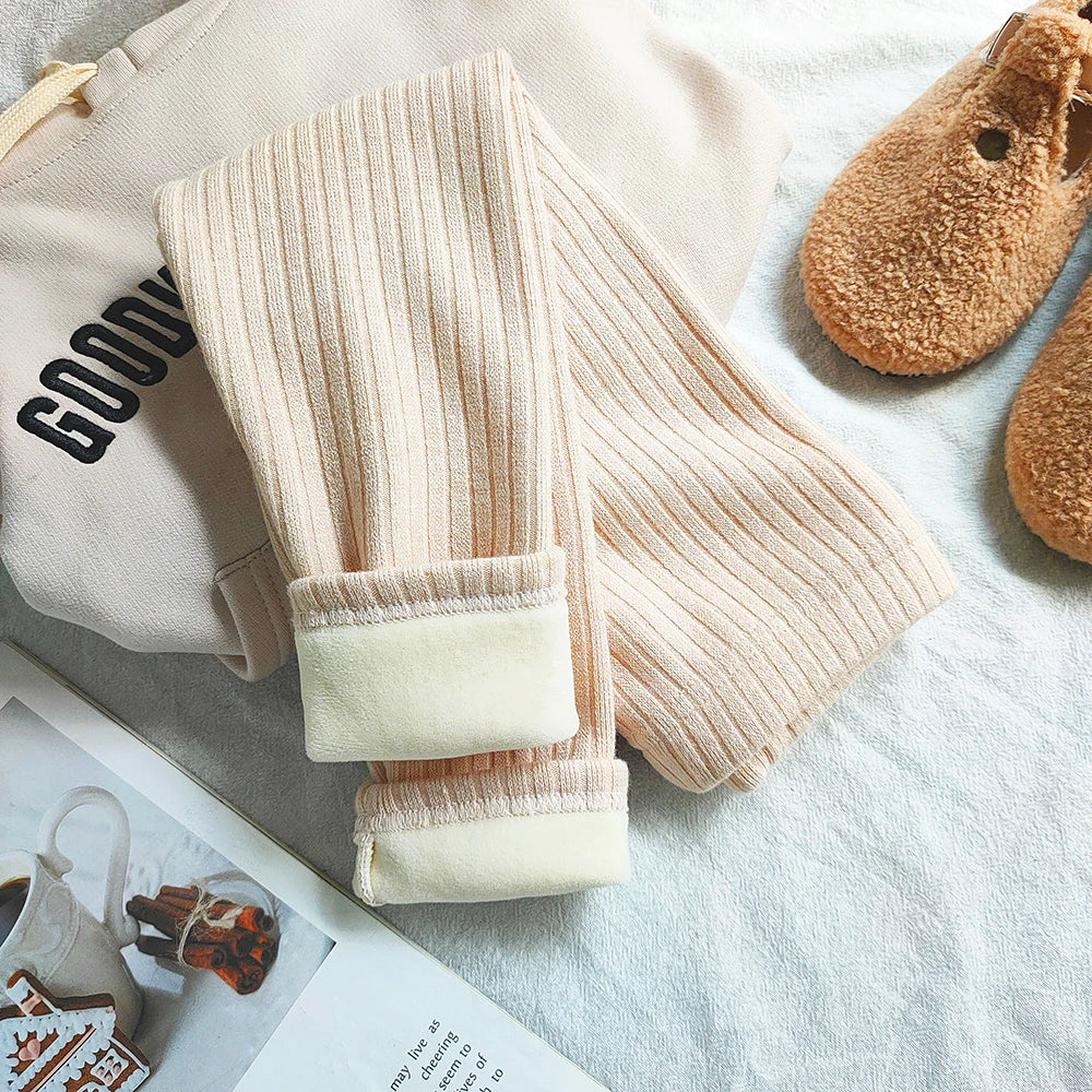 Warm Cashmere Pants for Girls Plus Velvet Trousers