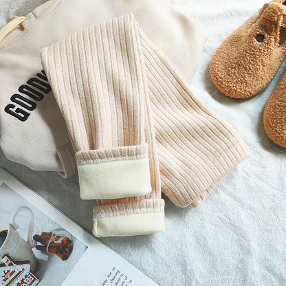 Warm Cashmere Pants for Girls Plus Velvet Trousers