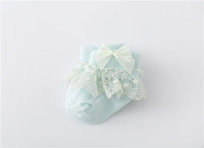 Cotton Lace Baby Socks for Girls 0-24 Months