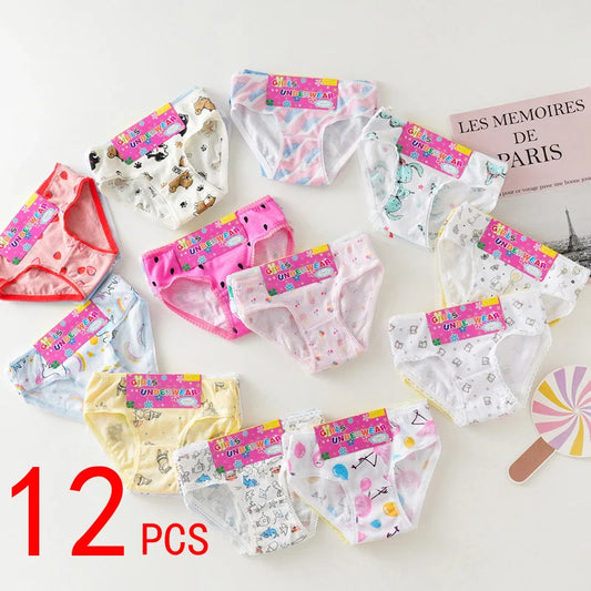 Cotton Cartoon Briefs for Girls Kids Underwear